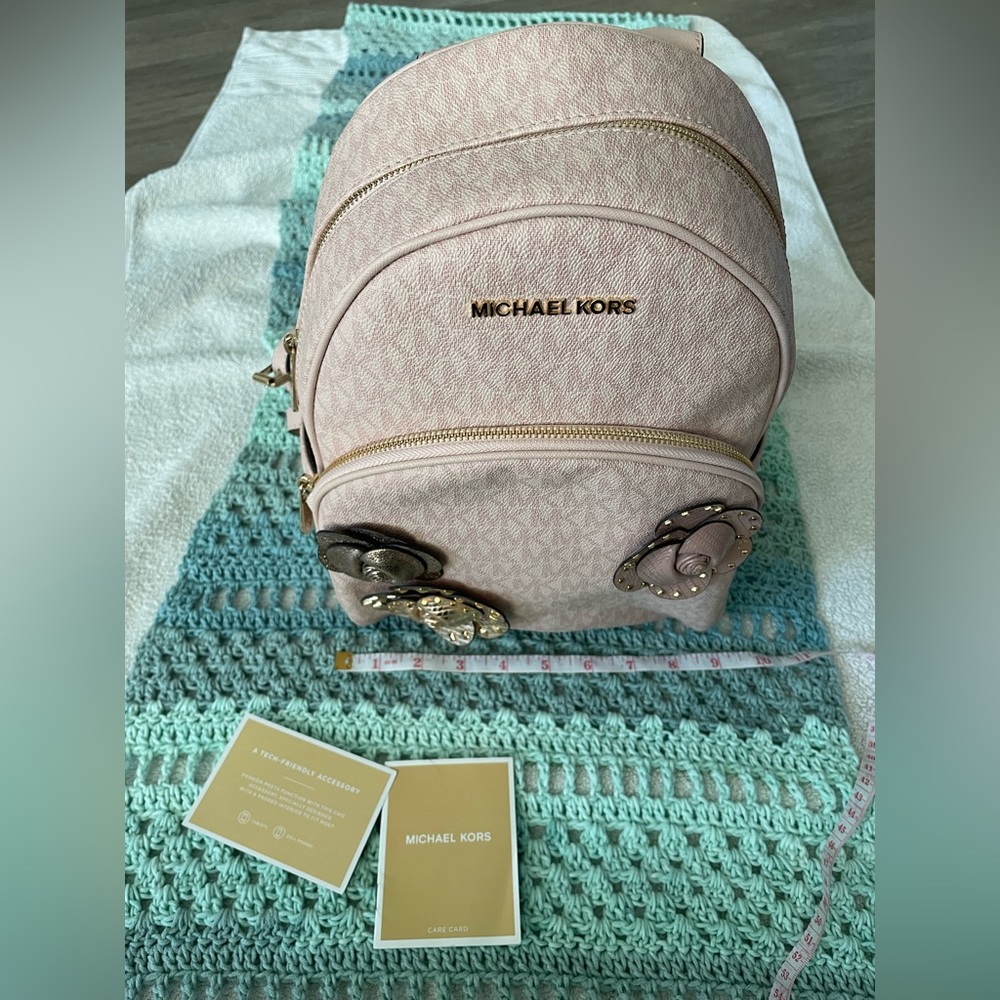 Michael Kors Blush Backpack with Gold Accents